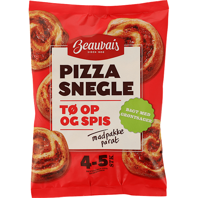 Pizzasnegle m. 50% grøntsager