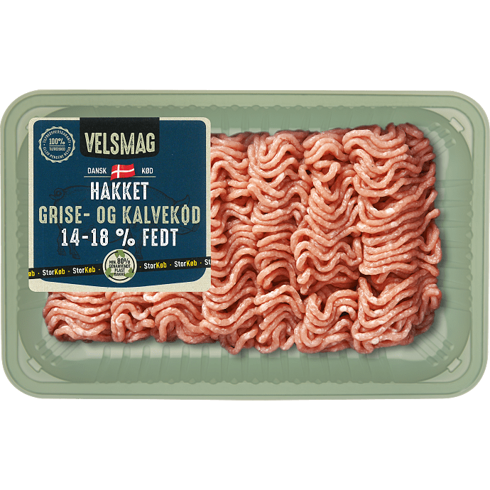 Hakket grise- og kalvekød 14-18% fedt
