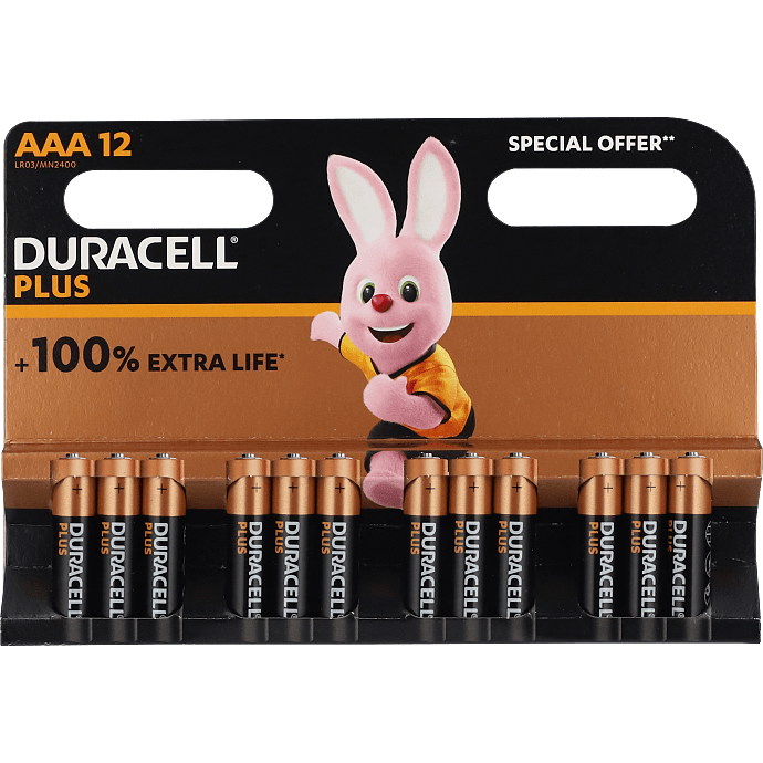 Duracell Plus AAA batterier 12-pak