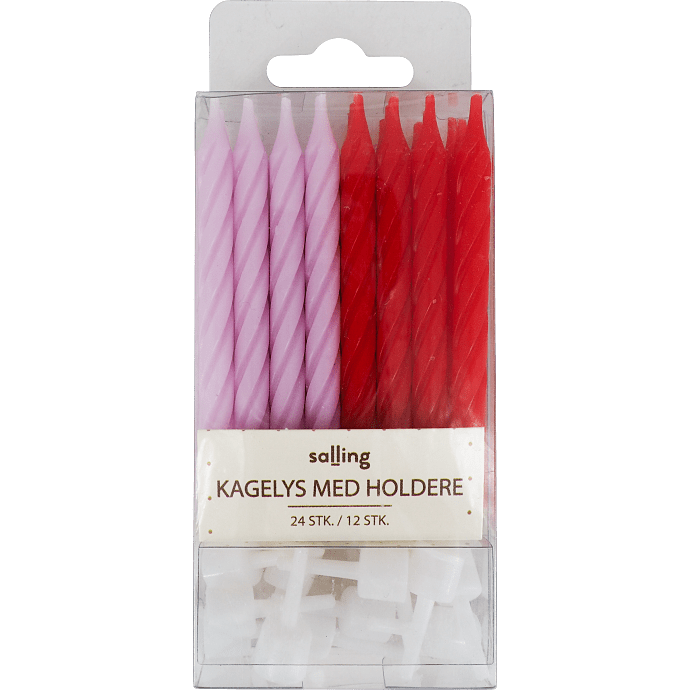 Salling kagelys snoet L: 6,3 cm 24-pak - rød mix