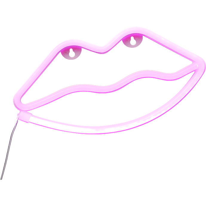 Læber neonskilt - pink
