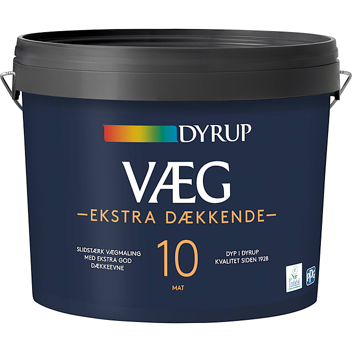 Dyrup vægmaling Ekstra dækkende 4,5 liter - hvid