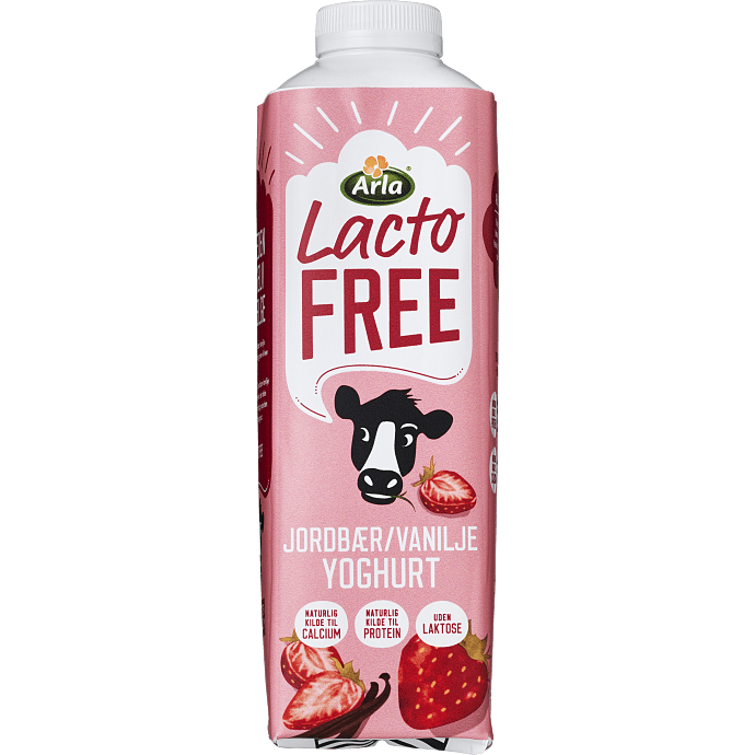 Yoghurt m. jordbær og vanilje 1,4% fedt laktosefri