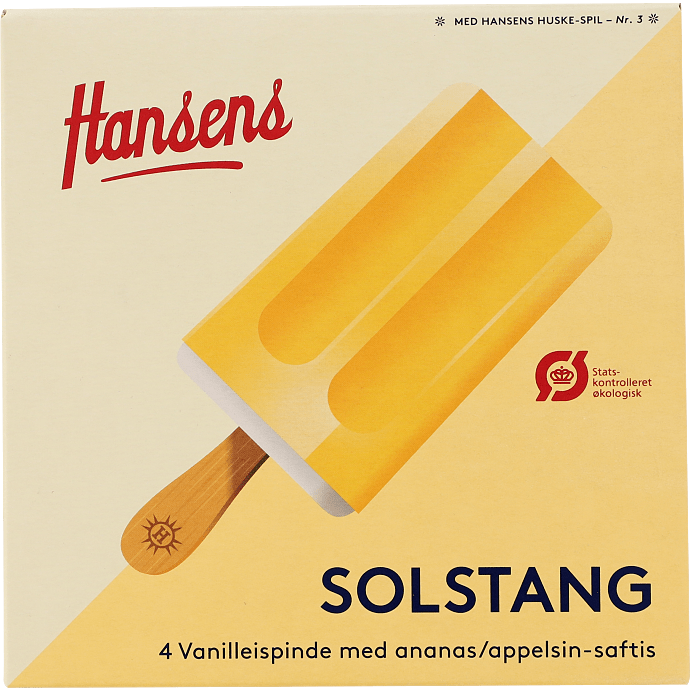 Flødeis m. ananas- og appelsinsmag øko