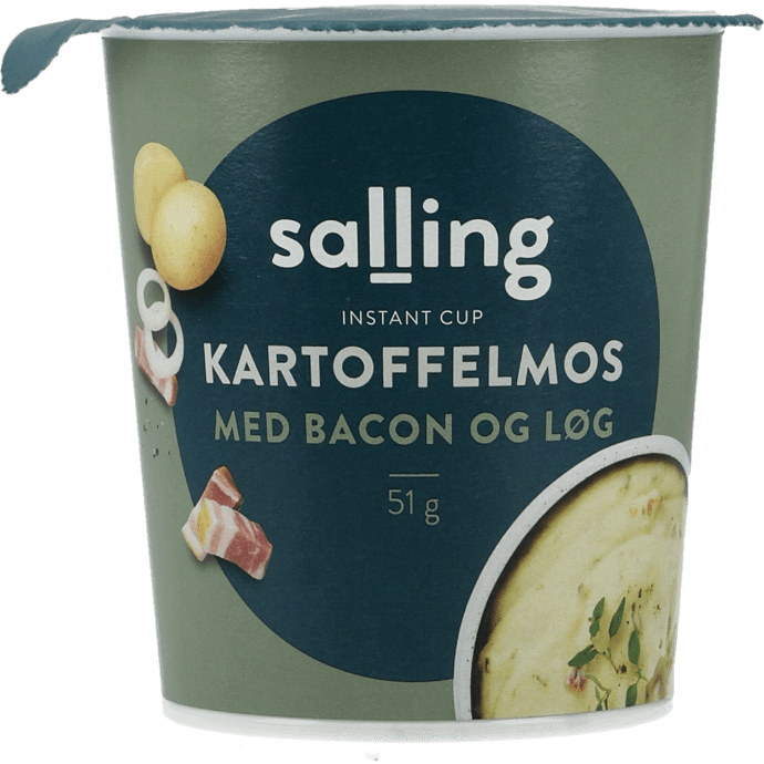 Kartoffelmos m. bacon og løg
