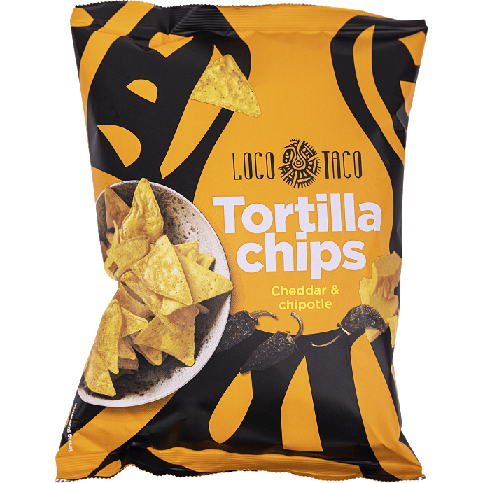 Tortillachips m. cheddar og chipotle