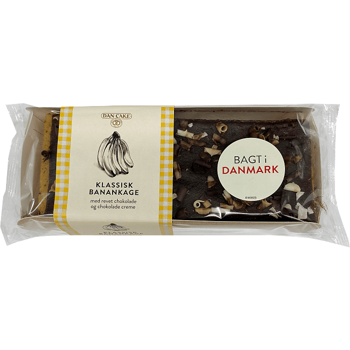 Banankage m. chokoladestykker og chokocreme