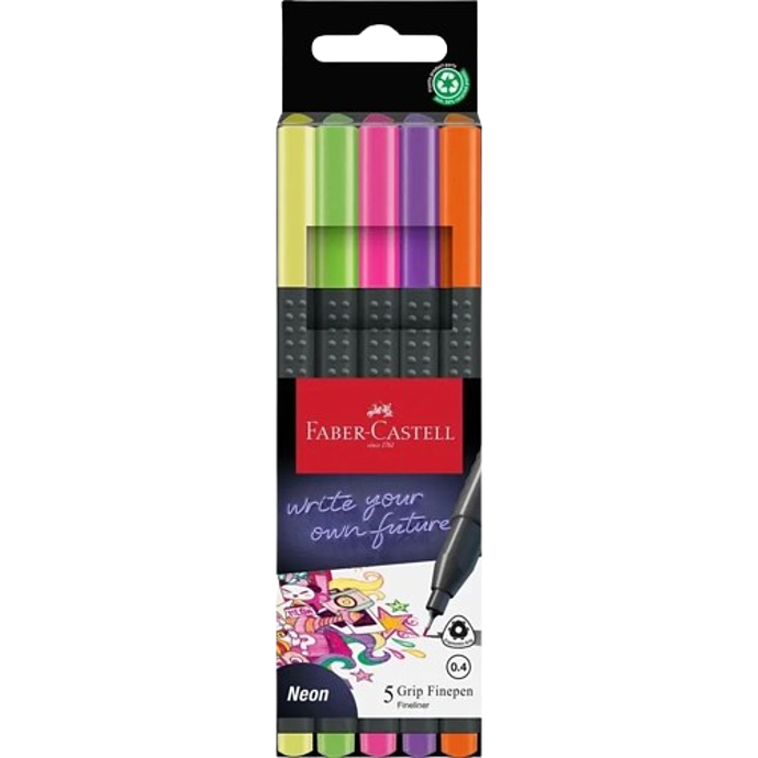 Faber-Castell Finpenne 5 stk. - neon