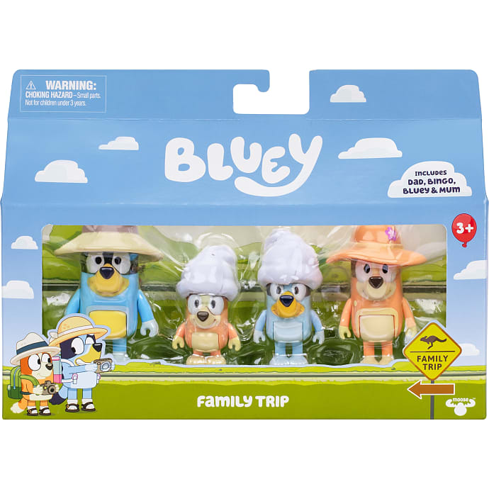 Bluey figurer familie telt-tur 4-pak