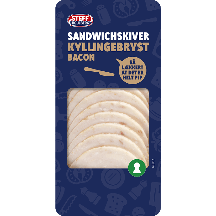 Kyllingebryst i skiver m. bacon