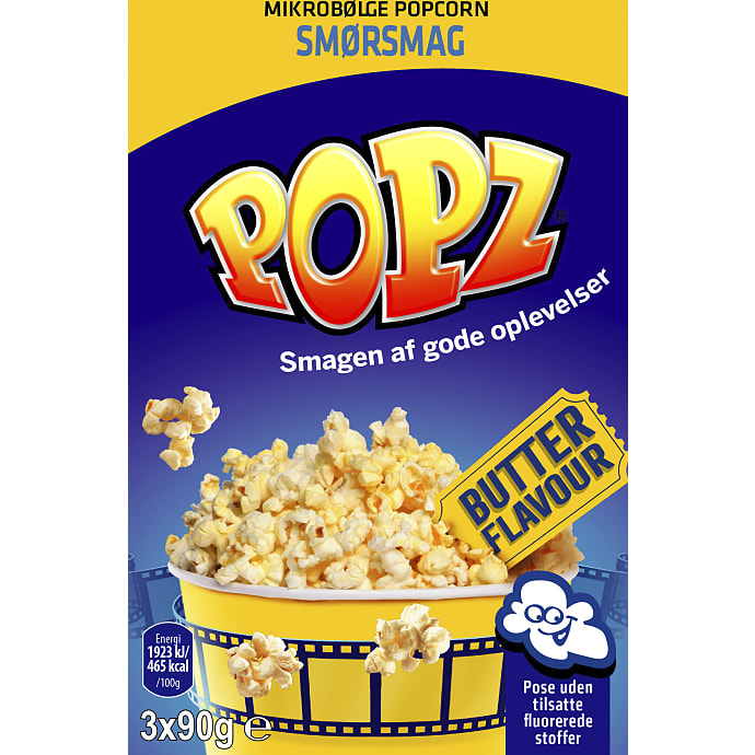 Popcorn m. smørsmag til mikrobølgeovn