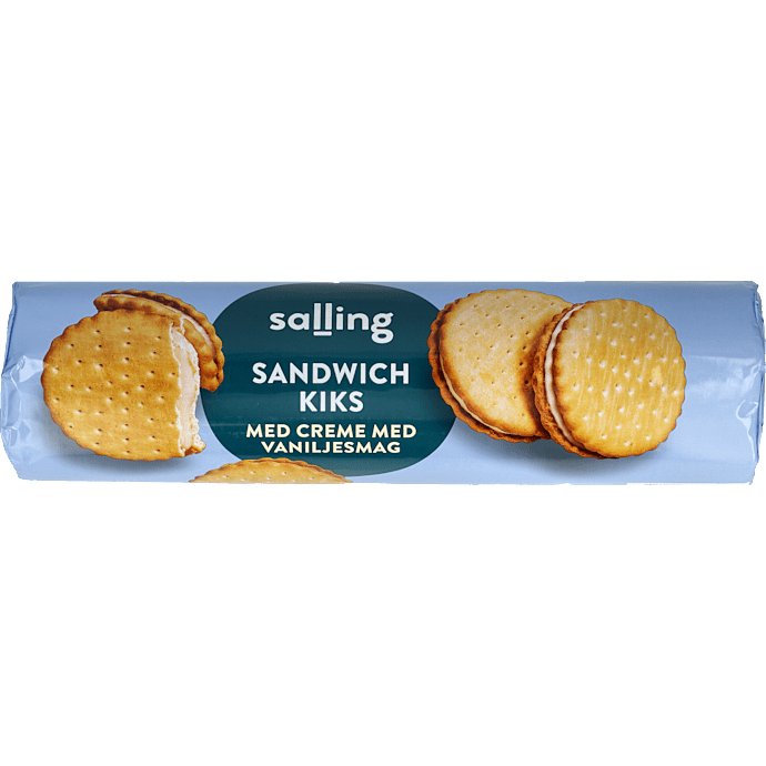 Sandwichkiks m. creme med vaniljesmag