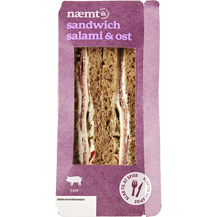 Sandwich m. salami og ost