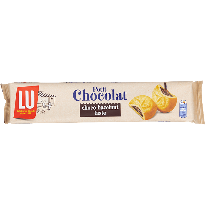 Kiks med chokolade- og hasselnøddefyld