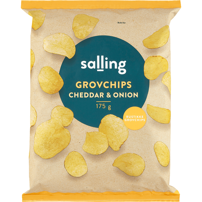 Grovchips m. ost & løg