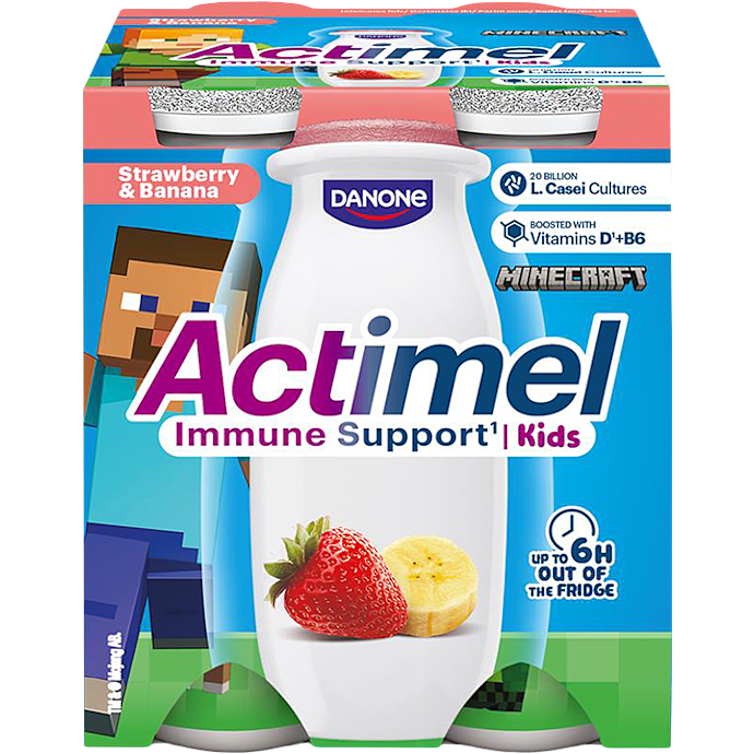 Drikkeyoghurt m. jordbær og banan 1.4 % fedt