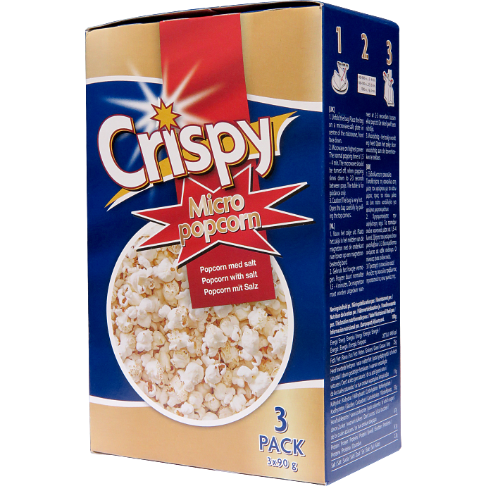 Popcorn m. salt til mikrobølgeovn