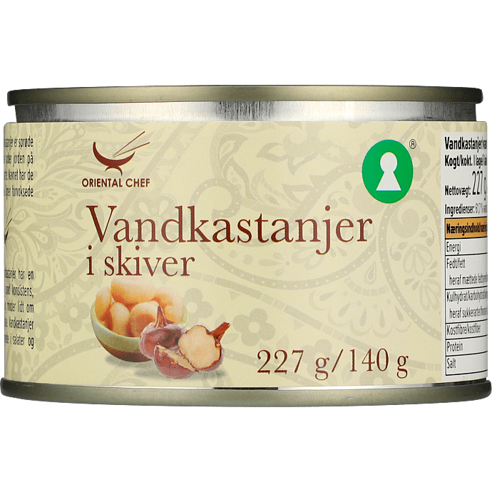 Vandkastanjer i skiver