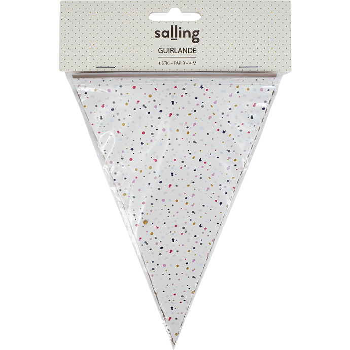 Salling guirlande med vimpelflag L: 4 meter - Multifarvet
