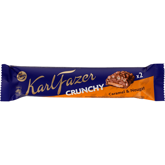 Chokoladebar m. karamel og nougat