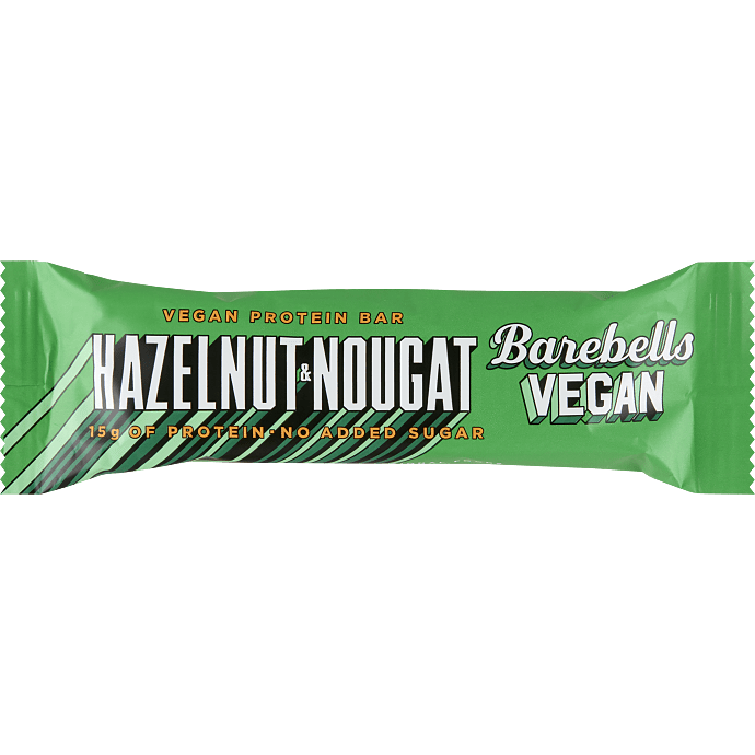 Proteinbar m. hasselnødder og nougat u. tilsat sukker vegansk