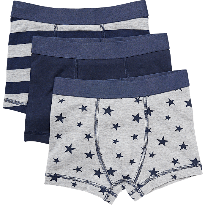 VRS børne 3-pak boxershorts str. 98/104 - multifarvet