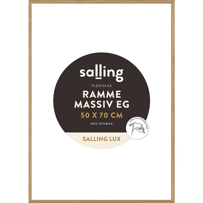 Ramme i massiv eg m. plexiglas - 50x70 cm