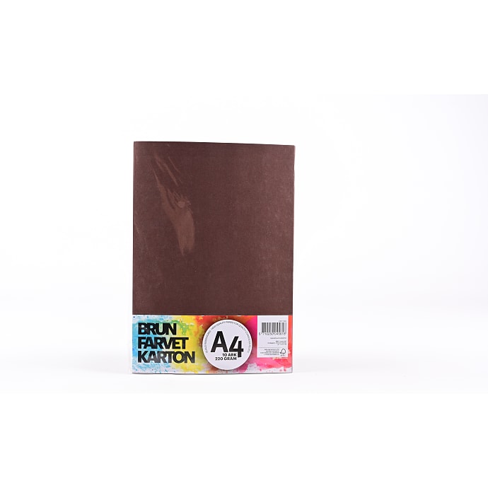 Farvet karton A4 10 ark - brun