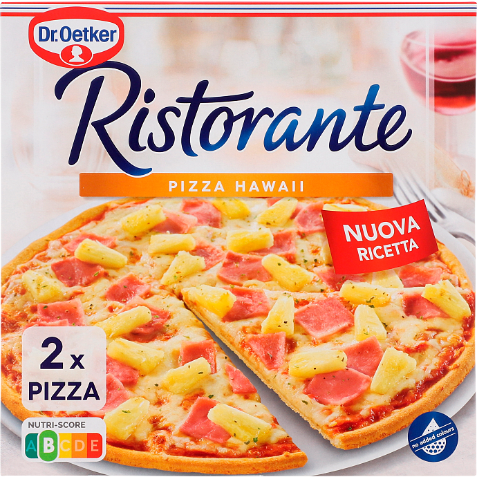 Pizza m. skinke og ananas