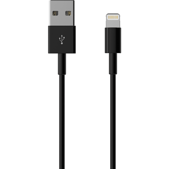 Sinox Lightning kabel 2 meter - sort