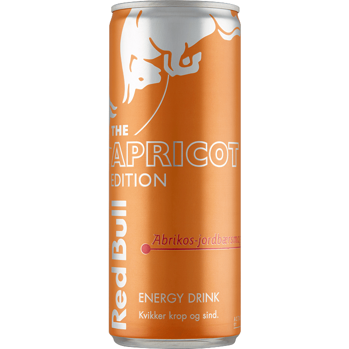 Energidrik m. abrikos- og jordbærsmag