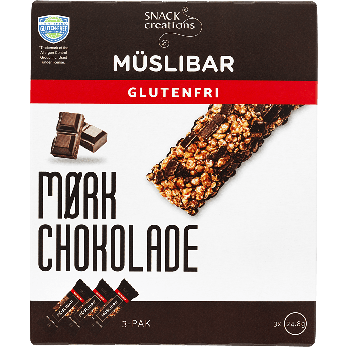 Müslibarer m. mørk chokolade glutenfri