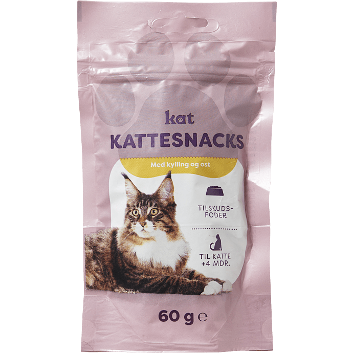 Kattesnacks m. kylling og ost
