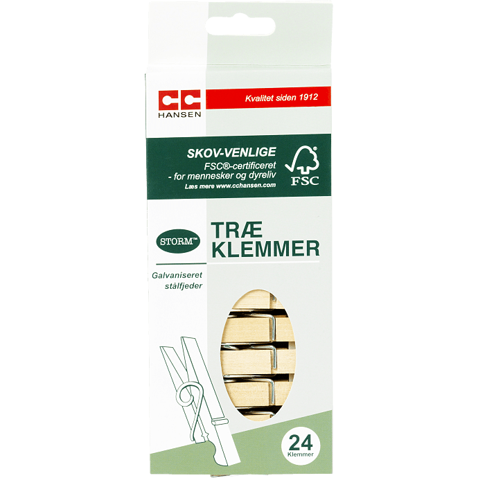 Tøjklemmer træ