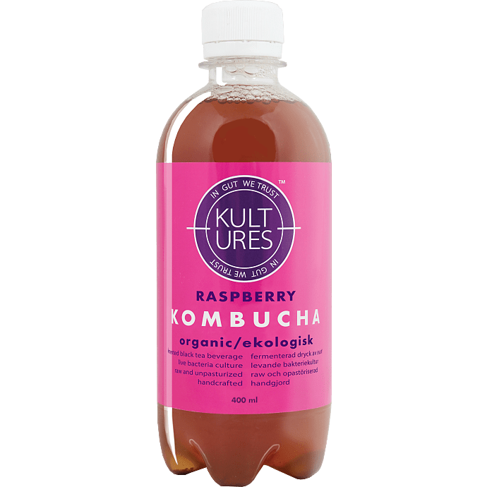 Kombucha m. hindbær øko