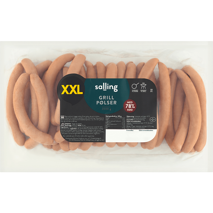 Grillpølser 78% kød