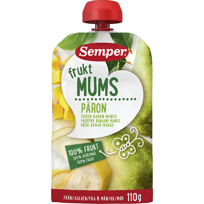 Frugtmos m. pære, banan og mango fra 6 mdr