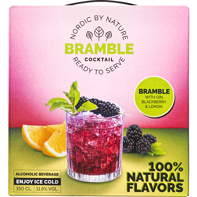 Cocktail m. brombær og citron