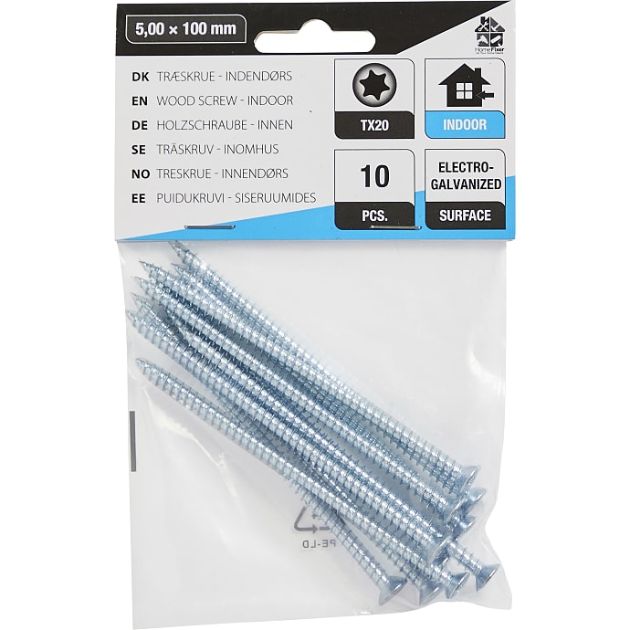 HomeFixer skruer 5.0x100 mm 10 stk