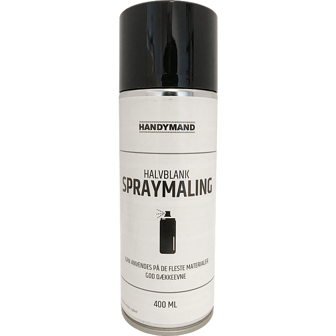 Handymand spraymaling halvblank 0,4 liter - sort