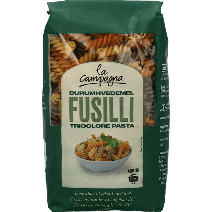 Fusilli tricolore