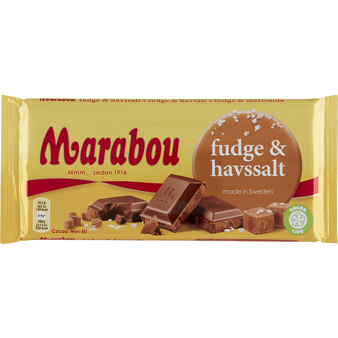 Mælkechokolade m. karamelfudge og havsalt