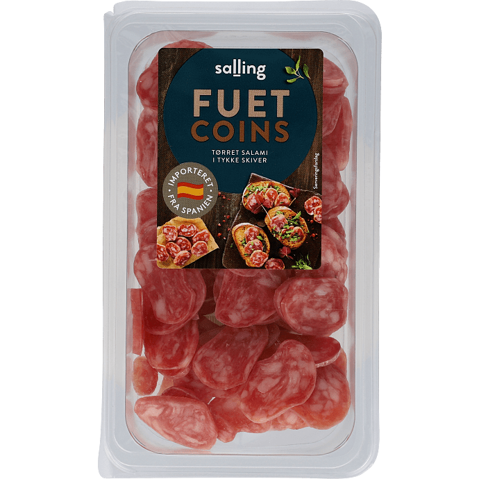 Lufttørret spansk Fuet pølse stykker