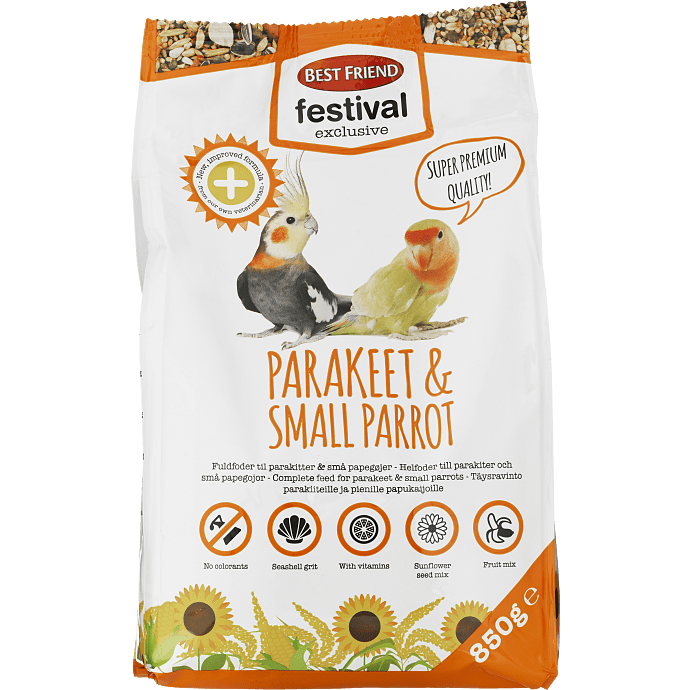 Parakit- og papagøjefoder