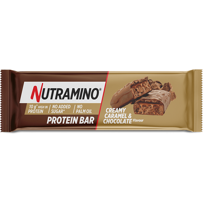 Proteinbar m. karamel og chokolade