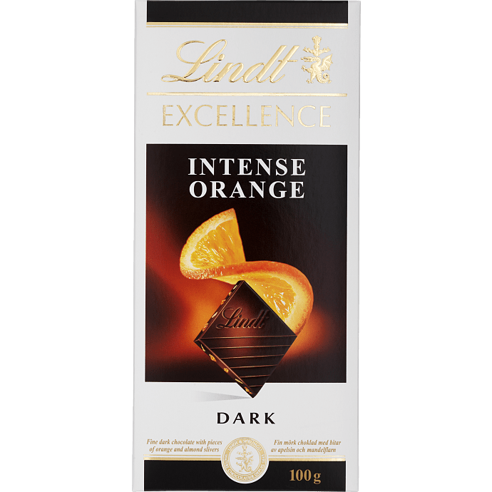 Mørk chokolade 48% kakao m. appelsin og mandler