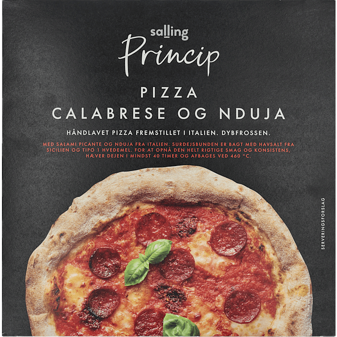 Pizza m. calabrese og nduja