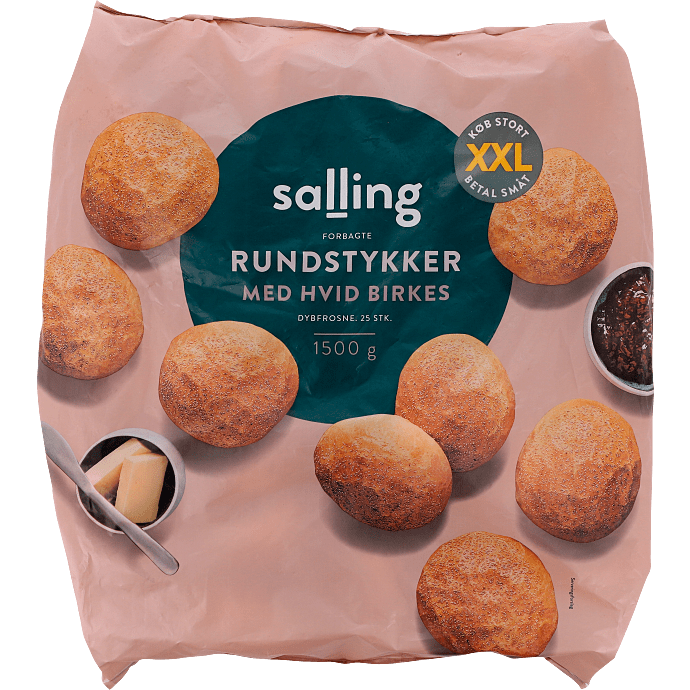 Rundstykker m. hvide birkes