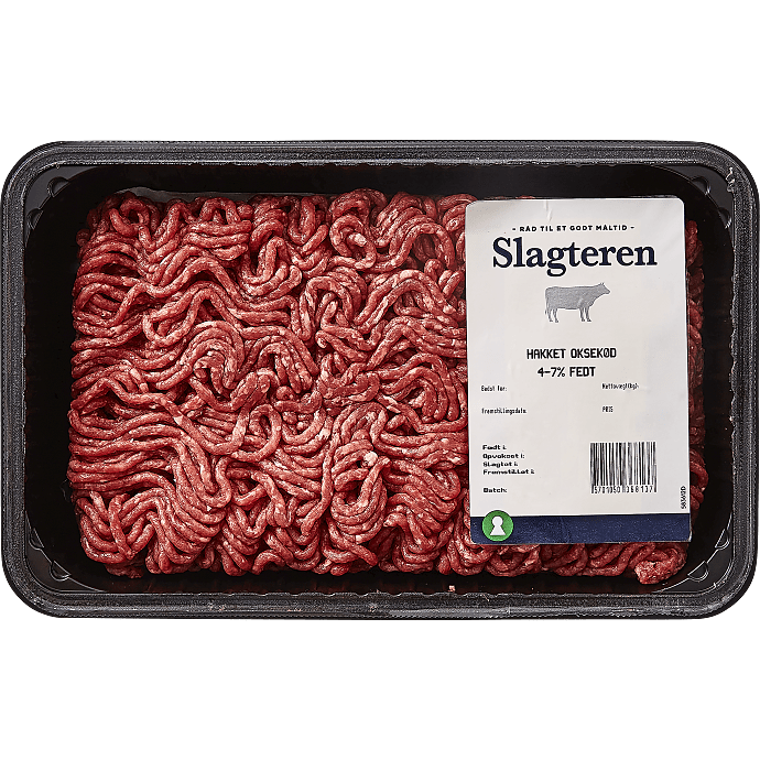 Hakket oksekød 4-7% fedt