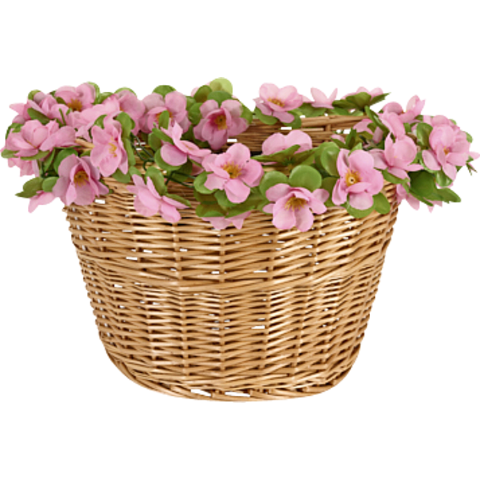 Blomsterkrans til cykelkurven - lyserød blomst